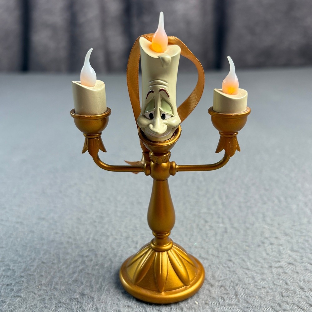 Disney Store Sketchbook Lumiere Light-Up Christmas Ornament Beauty and the Beast